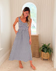 MAREA Cora Dress Navy Gingham
