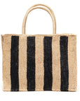 Roma Tote Natural with Navy Stripes