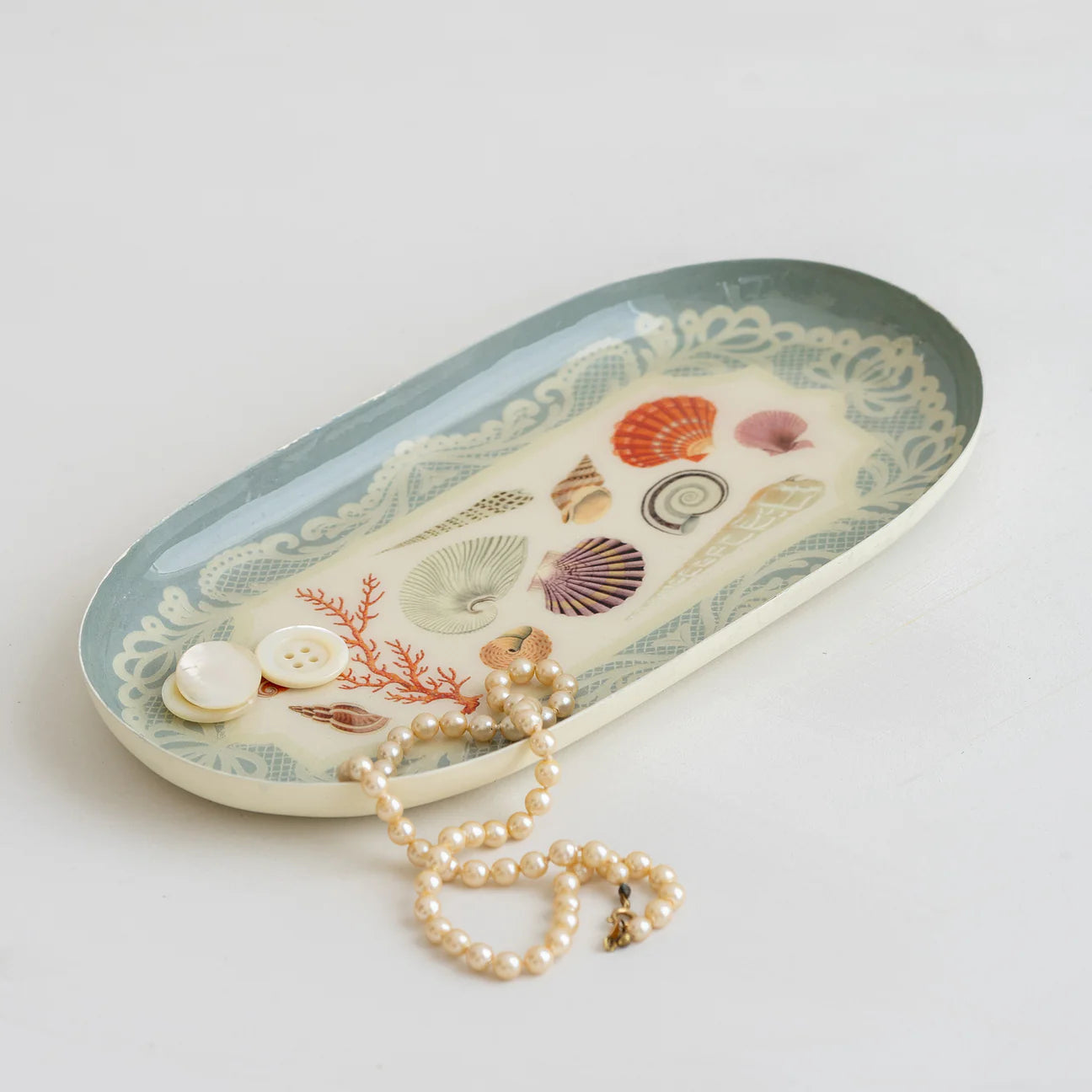 Specimans of the Sea Oval Enamel Tray