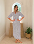 FRANK & EILEEN Emma Dress White/Navy Stripe