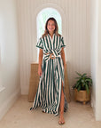CARA CARA Greenfield Skirt Green/White Stripe