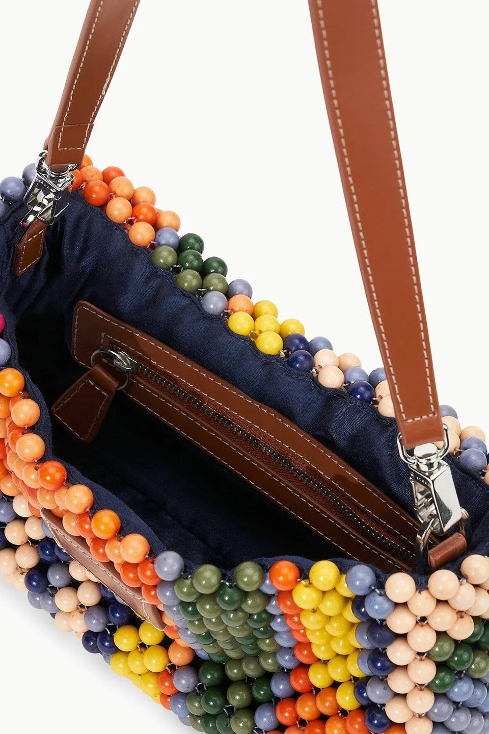 STAUD Timmy Convertible Shoulder Bag Multi Bayadere Stripe