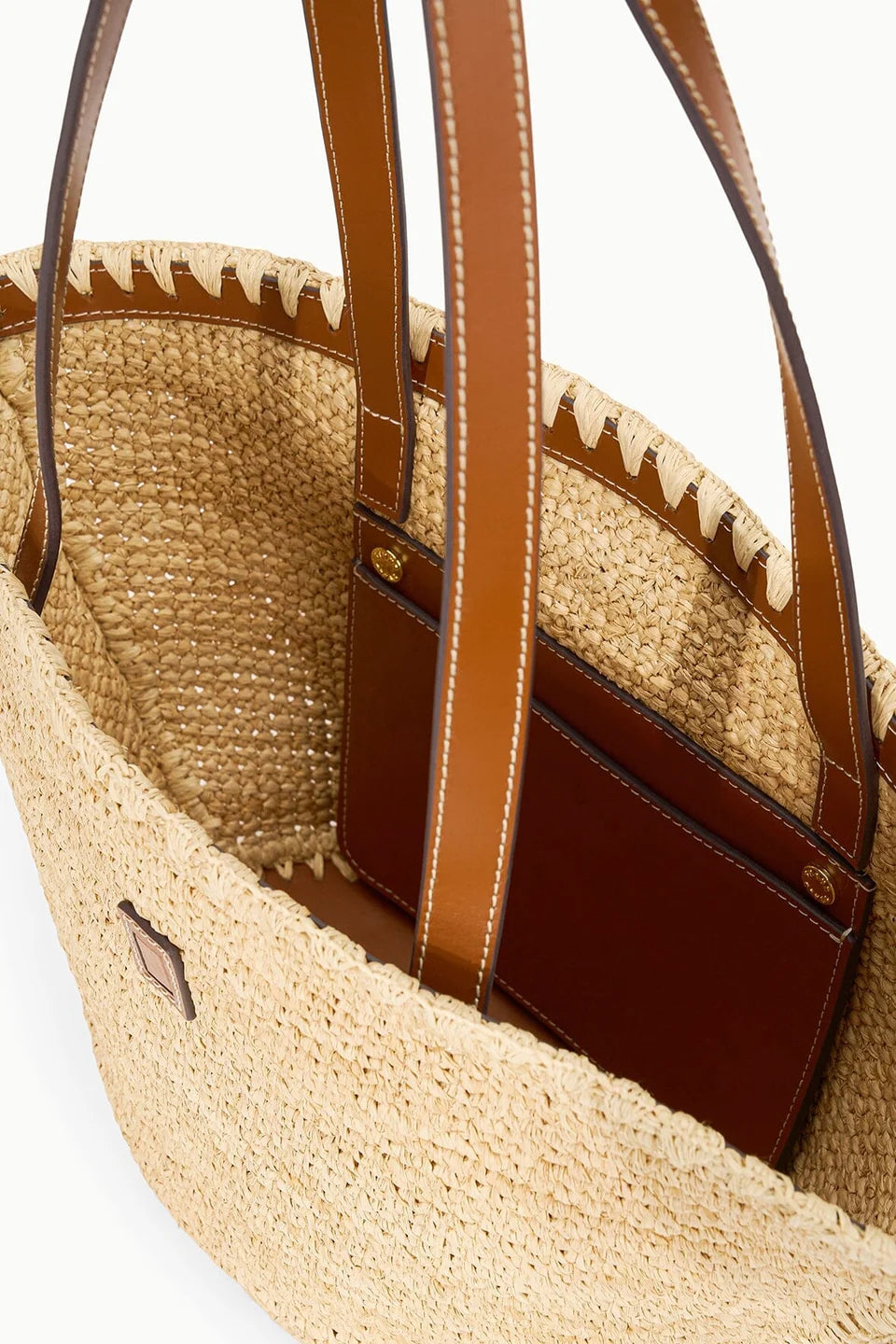 STAUD Vista Raffia Tote Natural/Tan