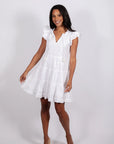 FINAL SALE SAIL TO SABLE Ruffle Mini Dress White Eyelet