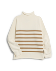 FRANK & EILEEN Monterey Sweater Ivory w/ Camel Stripe