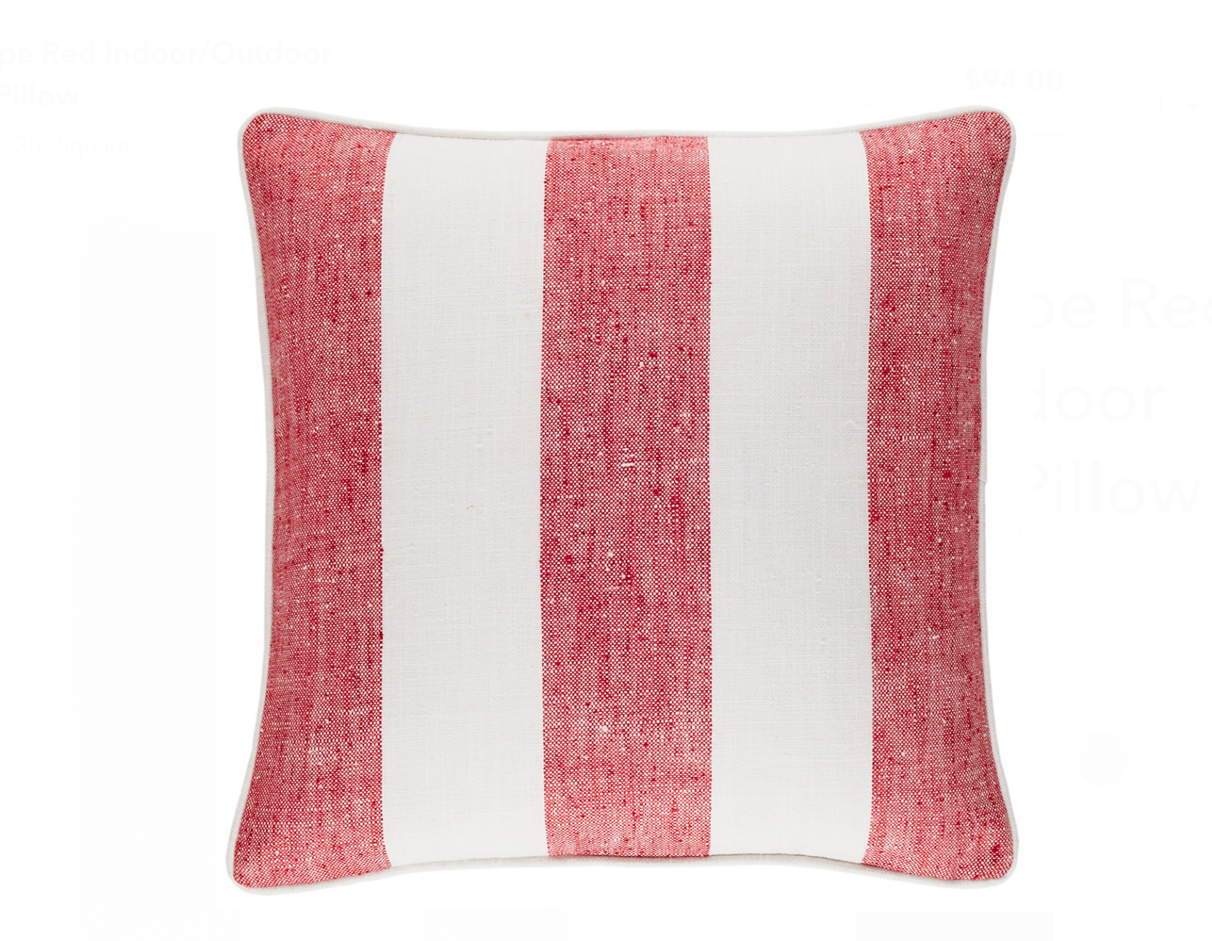 Awning Stripe Soft Indoor/Outdoor Pillow Red