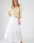 CP SHADES Lily Skirt White Lightweight Linen