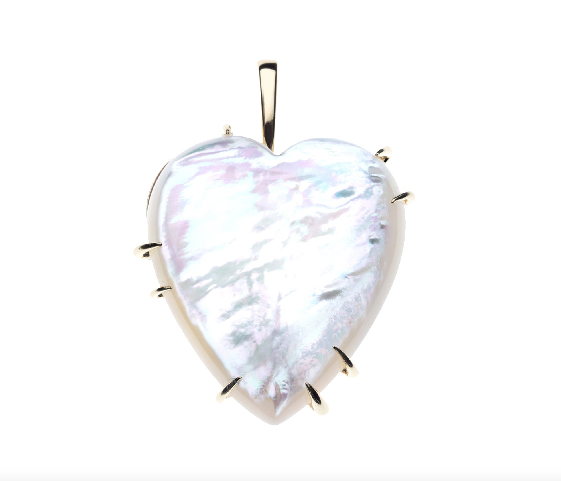 JANE WIN LOVE Carry Your Heart Pendant in Mother of Pearl with 18&quot; Drawn Link Chain