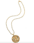 JANE WIN Free Pendant Coin Necklace with 18" Drawn Link Chain
