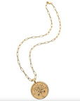 JANE WIN Forever Pendant Coin Necklace with 18" Drawn Link Chain