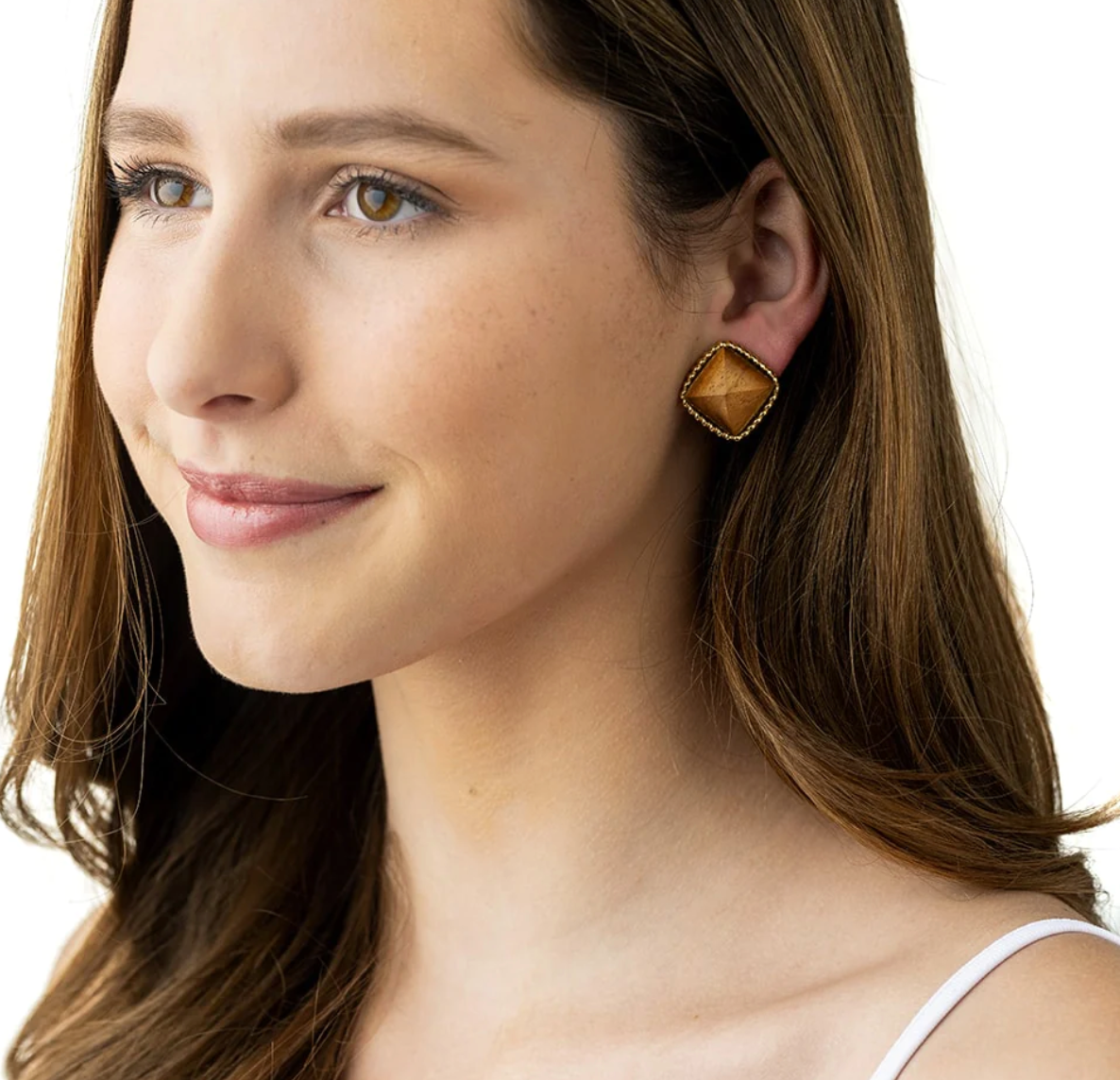 CAPUCINE DE WULF Blandine Clip-On Earrings-Teak