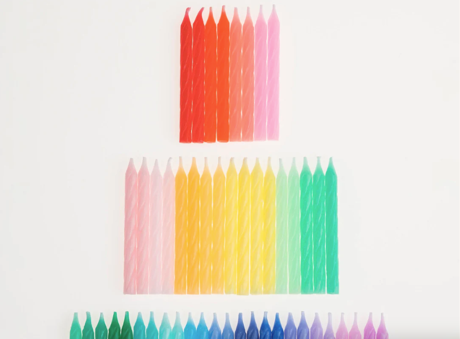 Rainbow Twisted Mini Candles
