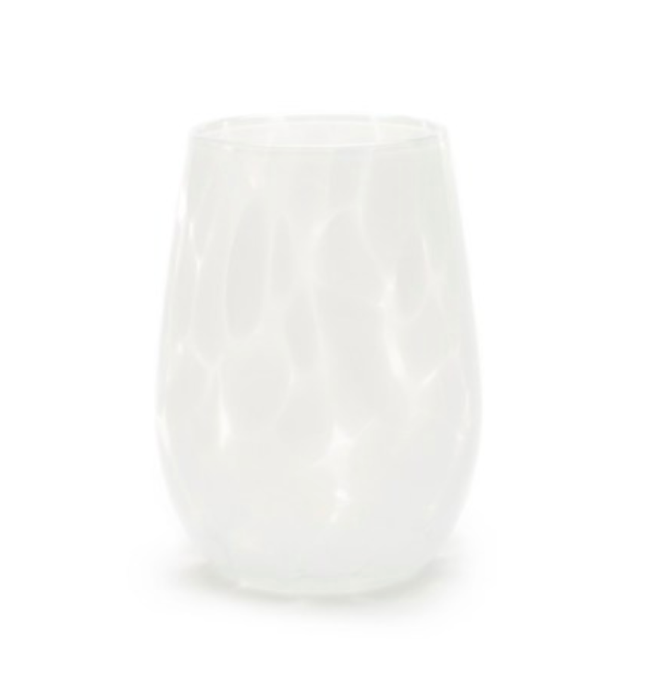 SABAN Fritsy Stemless Wine Glass Opal White-Set/2