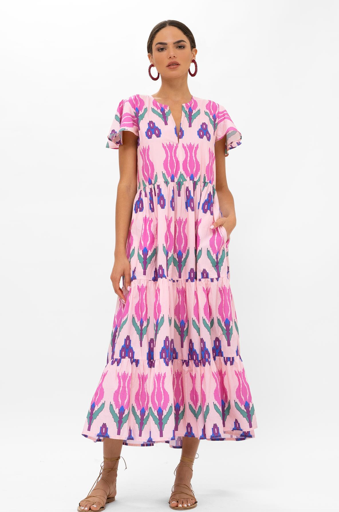 OLIPHANT V-Neck Maxi Dress Sumba Pink