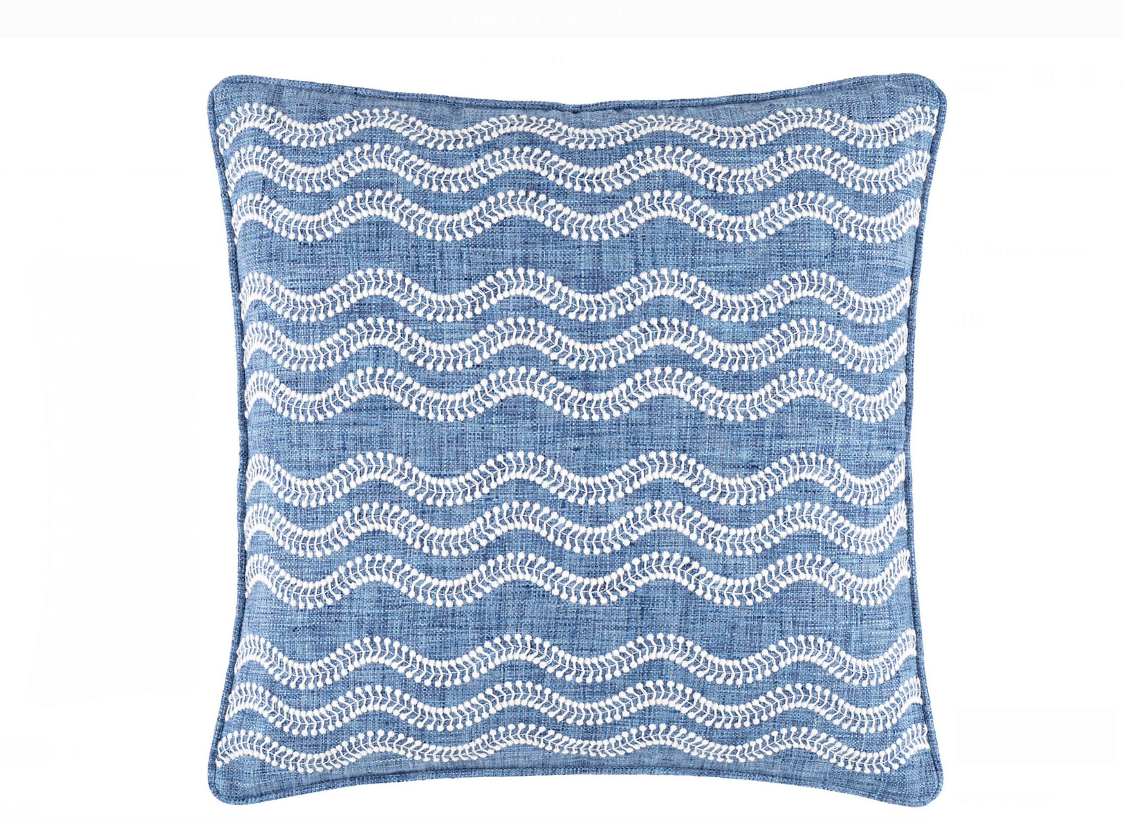 Scout Embroidered Indoor/Outdoor Pillow French Blue