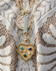 JANE WIN LOVE Treasure Trove Heart Pendant w/ 18" Drawn Link Chain