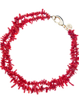 JANE WIN Double Layer Coral Necklace