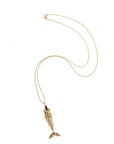 JANE WIN Strong JW Fish Charm w/ Adjustable Delicate Chain