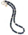 JANE WIN Gumdrop Beaded Necklace Obsidion