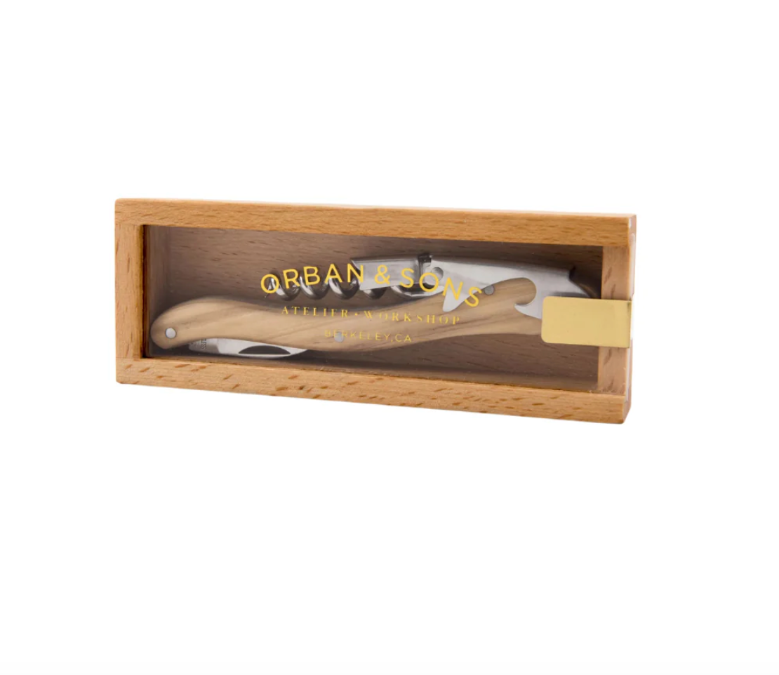 Olivewood Corkscrew in Wooden Box