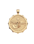 JANE WIN PROTECT Eagle Pendant Coin W/ 18" Drawn Link Chain