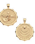 JANE WIN PROTECT Eagle Pendant Coin W/ 18" Drawn Link Chain