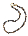 JANE WIN Gumdrop Beaded Necklace Tiger's Eye