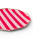 Light & Haute Pink Cabana Signature Stripe Large Plates