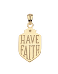 JANE WIN FAITH Shield Pendant w/ 16-18" Classic Rolo Chain
