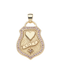 JANE WIN LOVE Shield Pendant w/ 16-18" Classic Rolo Chain