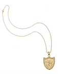 JANE WIN PROTECT Shield Pendant w/ 16-18" Classic Rolo Chain