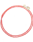 JANE WIN Double Wrap Beaded Necklace Peachy Coral