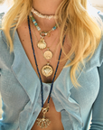 JANE WIN Gumdrop Beaded Necklace Blue Mist