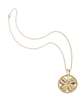 JANE WIN LUCKY Clover Cutout Pendant Coin w/16-18" Rolo Chain