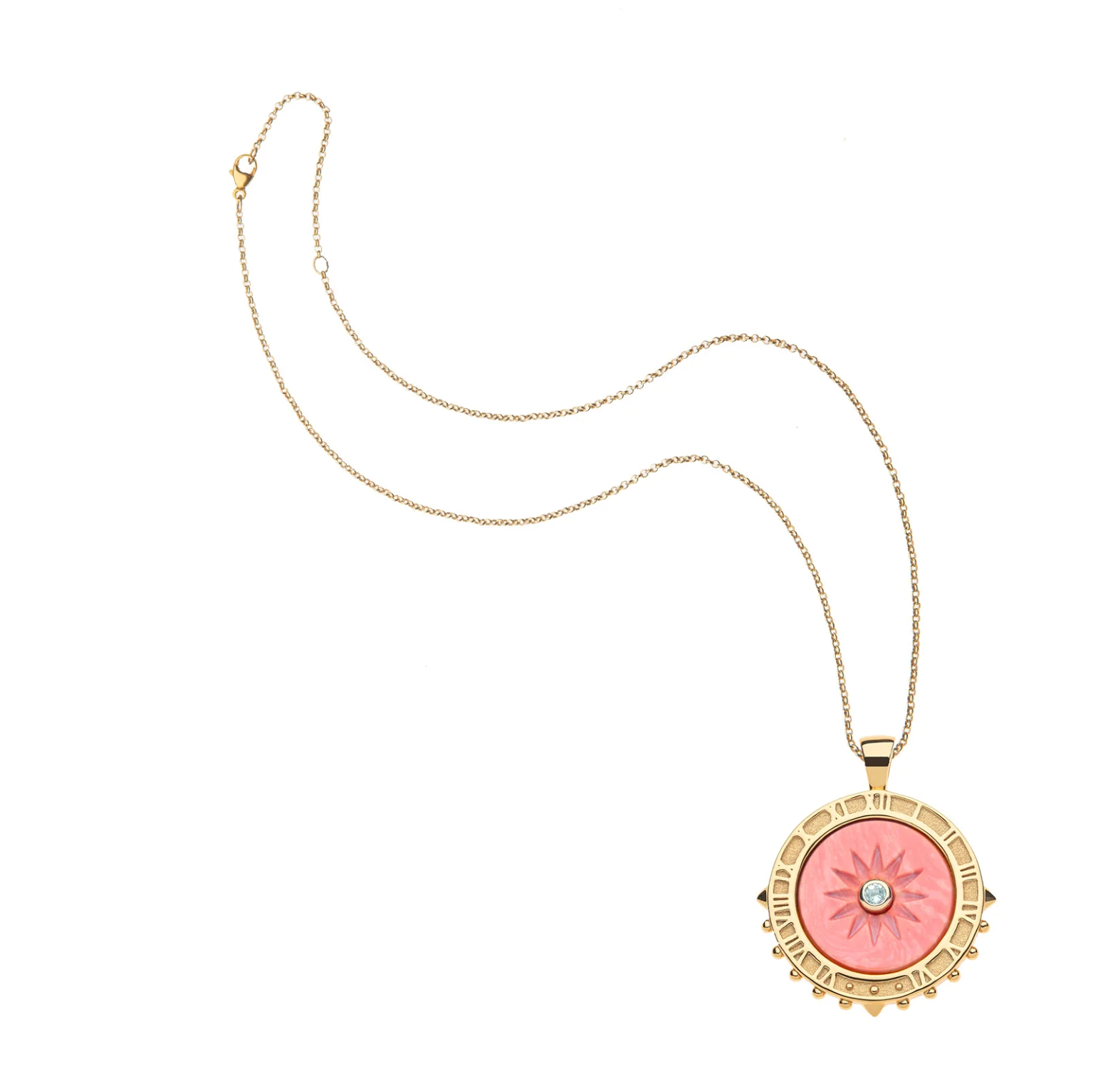 JANE WIN FOREVER La Vie En Soleil Carved Coral Stone Pendant