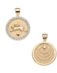 JANE WIN LUCKY Rabbit JW Small Embellished Pendant Coin w/ 16-18" Classic Rolo Chain
