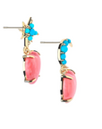 JANE WIN LOVE You To the Moon and Stars Earrings in Coral