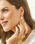 JANE WIN LOVE You To the Moon and Stars Earrings in Mother of Pearl