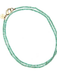 JANE WIN Double Wrap Diamond Cut Beaded Necklace Jade