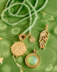 JANE WIN Double Wrap Diamond Cut Beaded Necklace Jade