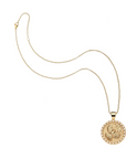 JANE WIN JOY Chickadee Small Embellished Pendant Coin w/ 16-18" Classic Rolo Chain