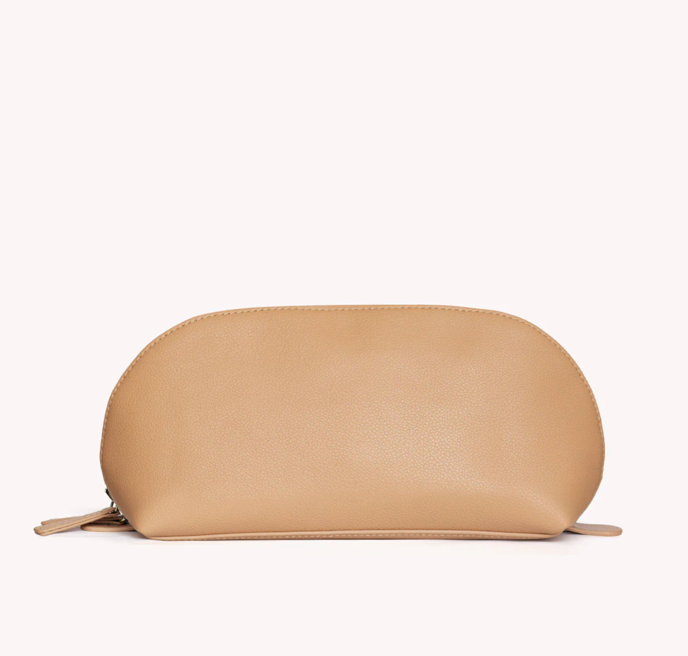 Vegan Leather Domed Pouch Small Chocolate