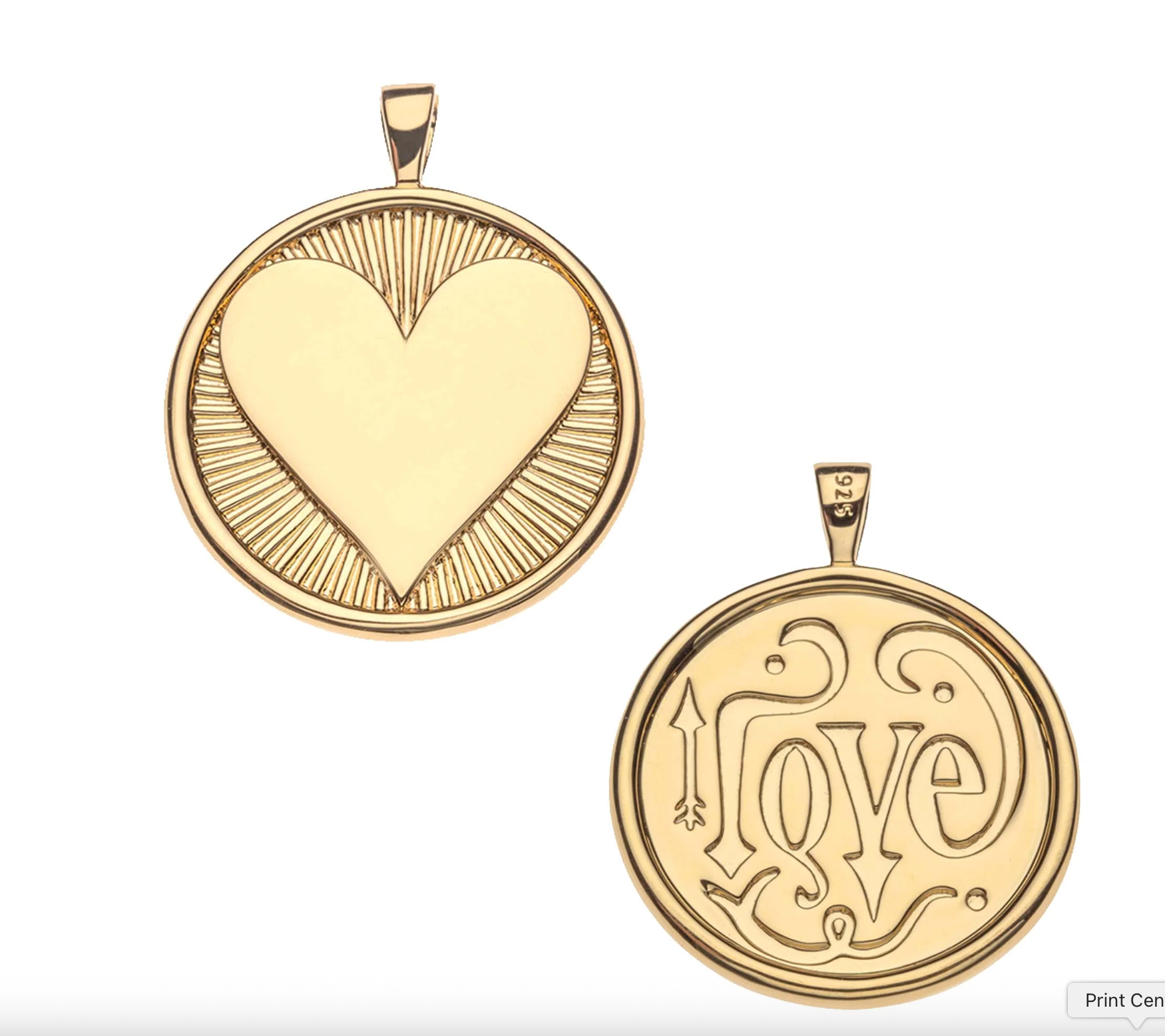 JANE WIN Hearts Find Me Pendant on Adjustable Rolo Chain