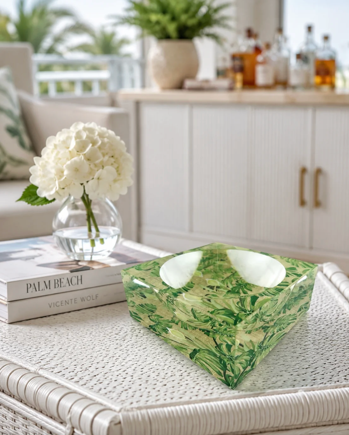 Aura Palm Patch Acrylic Bowl