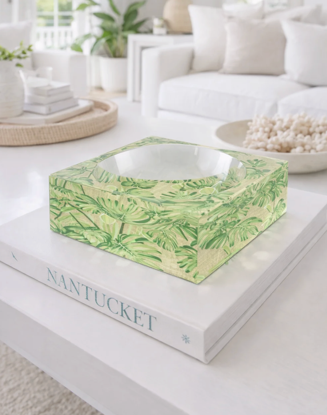 Aura Palm Patch Acrylic Bowl