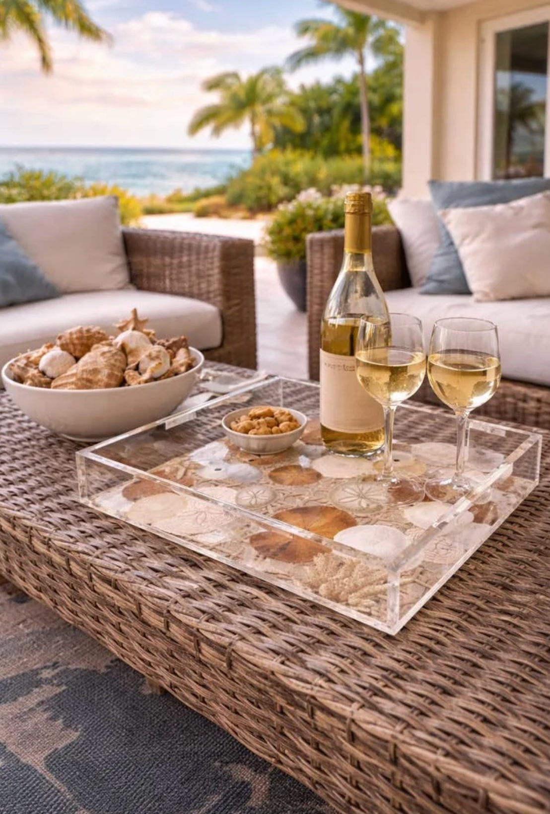 Sand Dollar Acrylic Vanity Tray