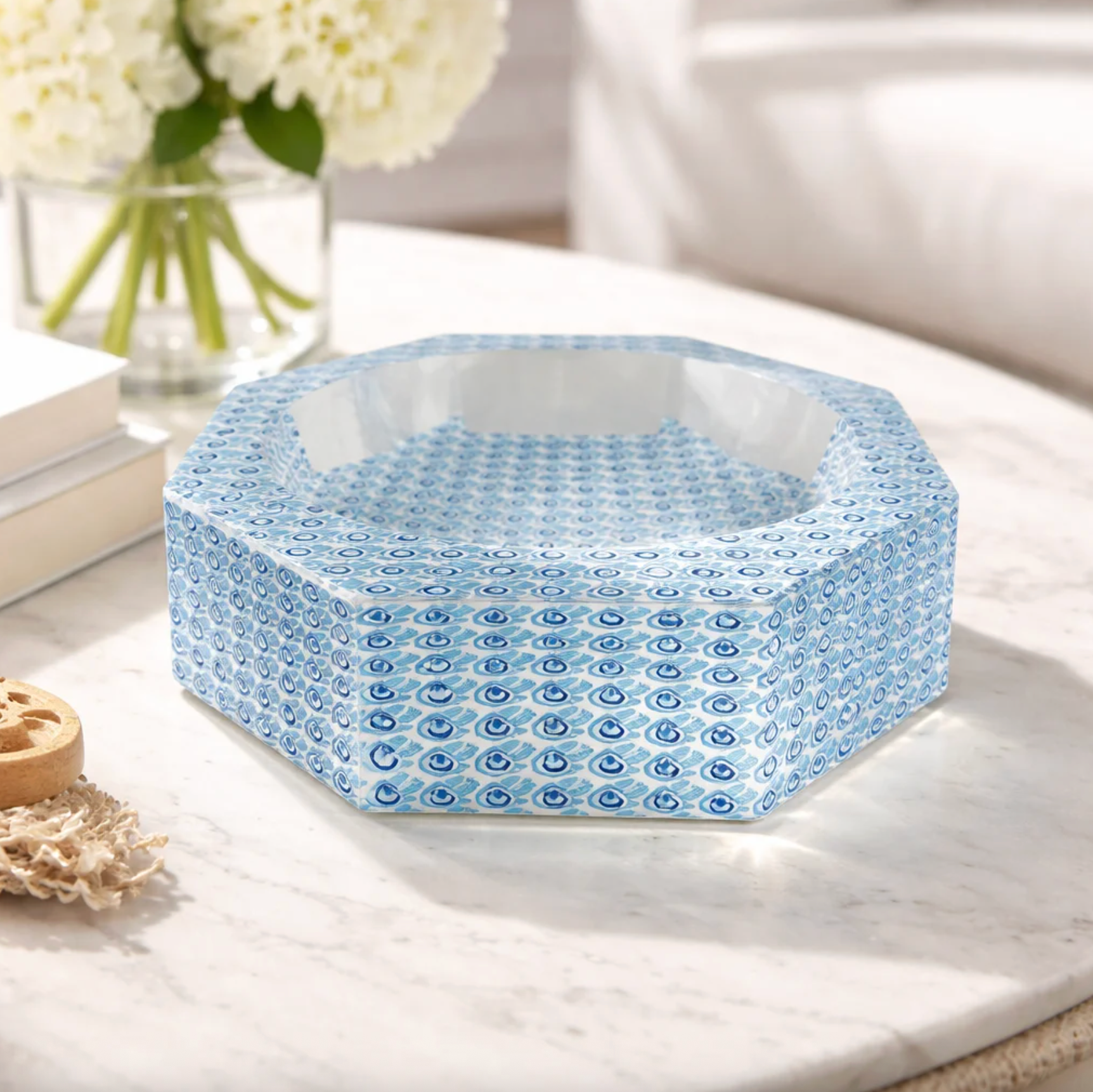 Hamsa Wallpaper Octagon Acrylic Bowl