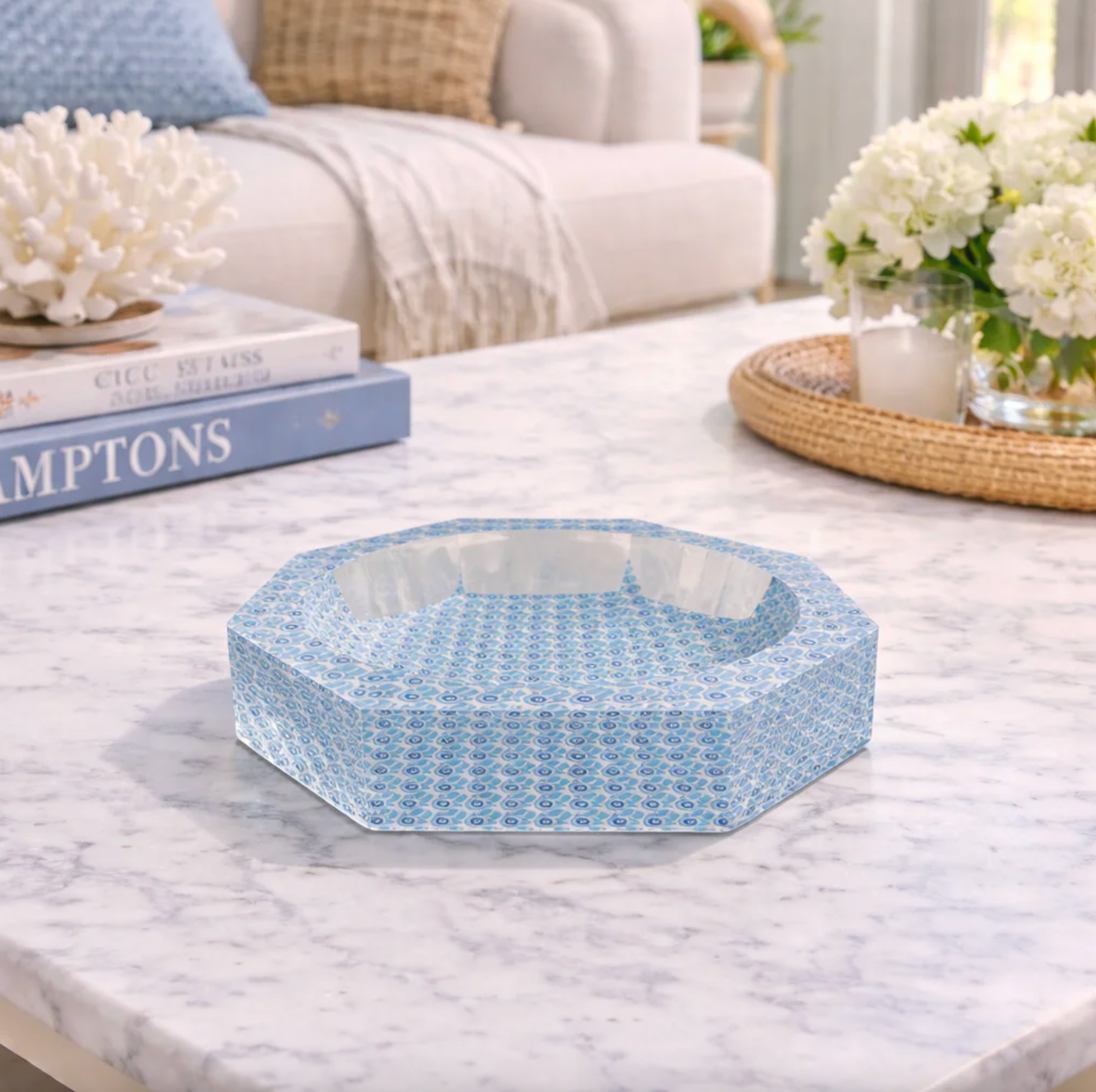 Hamsa Wallpaper Octagon Acrylic Bowl