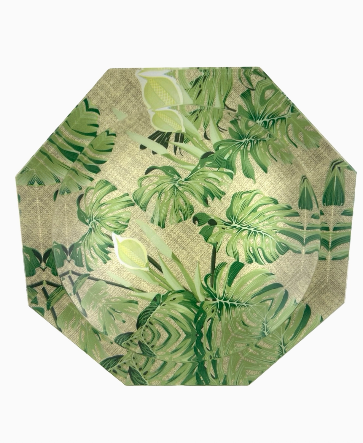 Palm Patch Octagon Acrylic Bowl