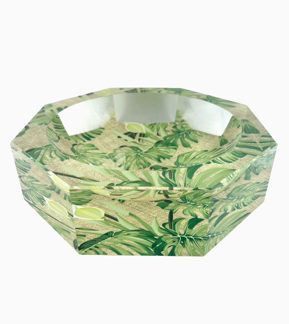 Palm Patch Octagon Acrylic Bowl